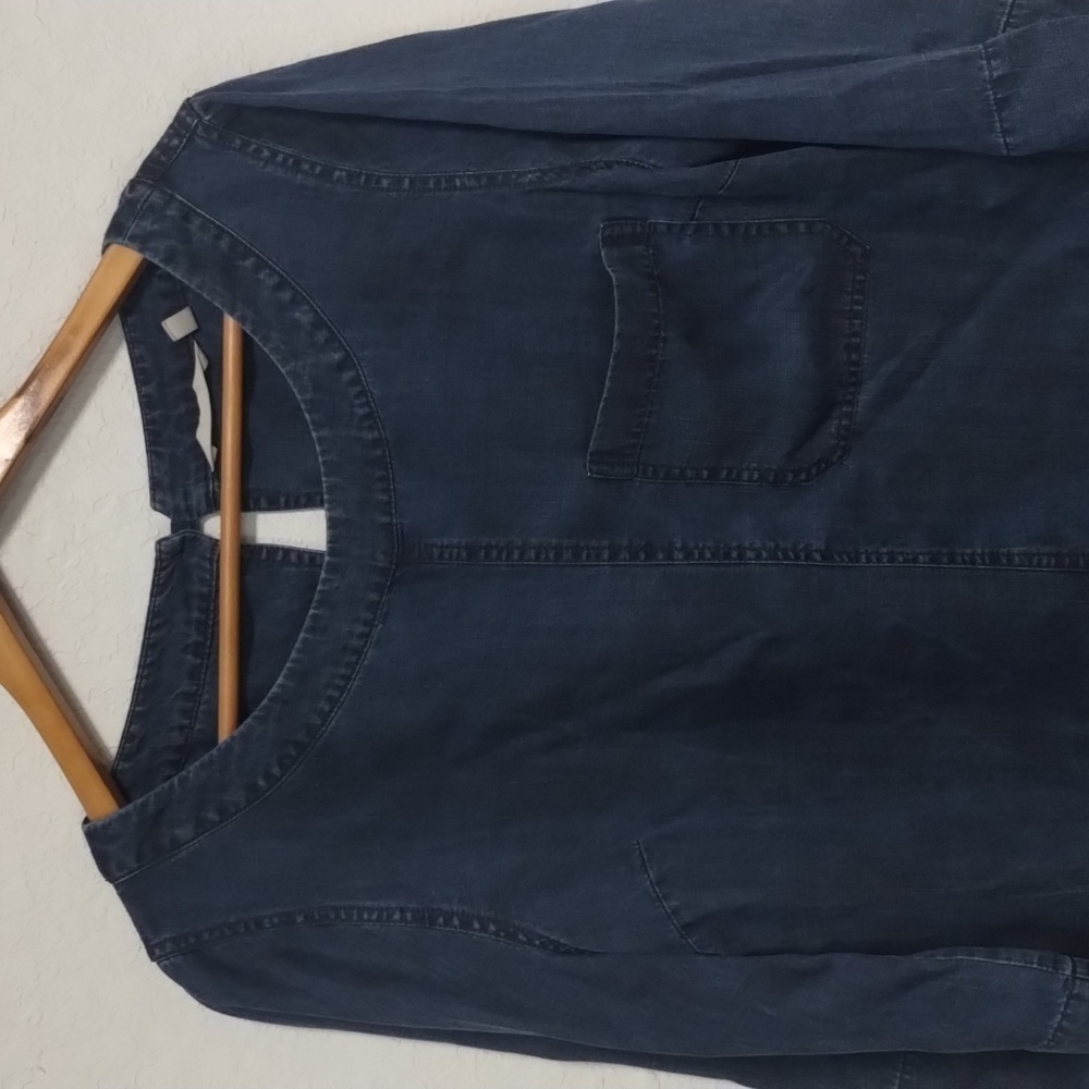 Soft Sorroundings Chambray Georgica Blouse - Picture 2 of 9